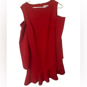 Cold Shoulder Red Dress
